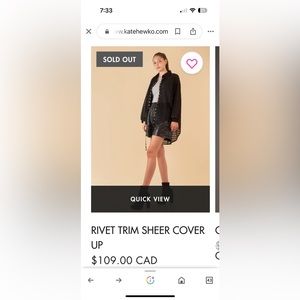 Kate Hewko Sheer Rivet Trim Cover Up